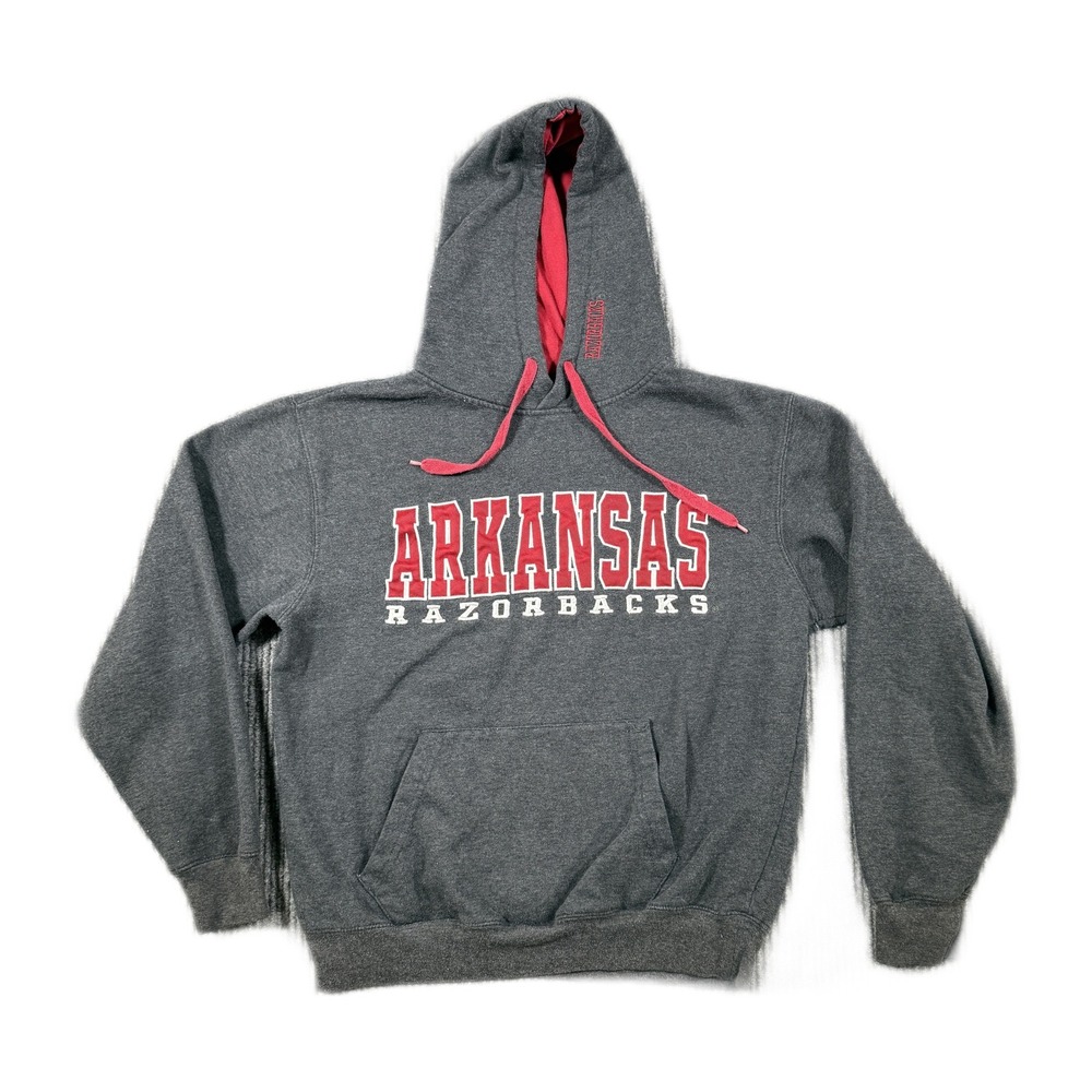 Stadium Athletics Arkansas Razorbacks Hoodie Gray Red Mens XL Pullover
